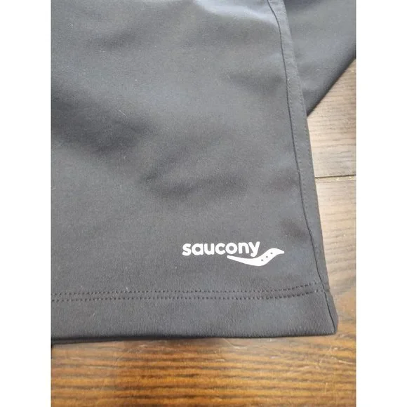 Saucony Black Athletic Leggings Cropped Women's Size Large - Picture 2 of 5